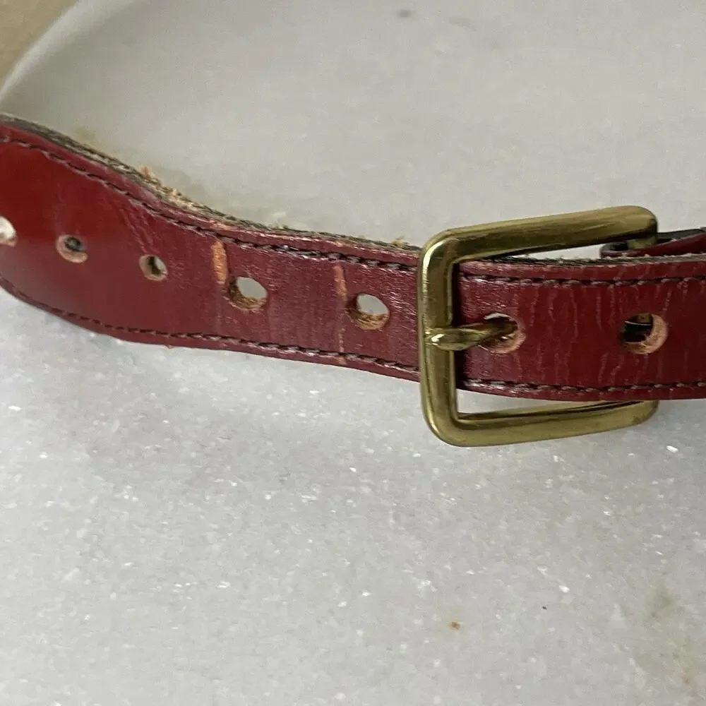 Vintage NANTUCKET Sailboat Belt Brass Buckle Sz 42 Preppy Old Money Caps Cod
